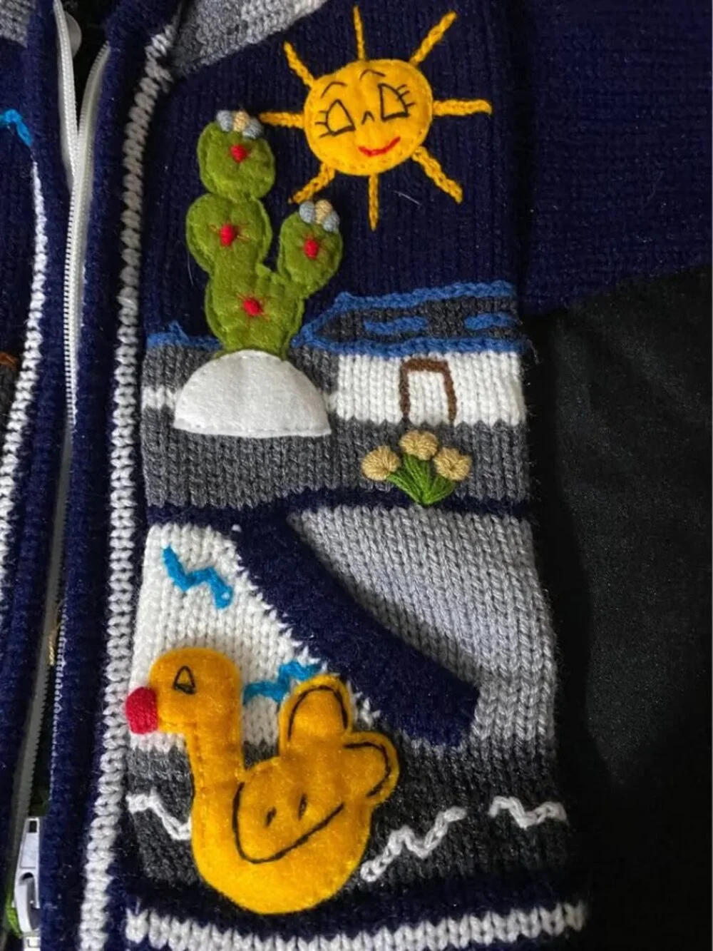 Handmade In Peru Sweater Jacket Embroidery Infant Baby.
